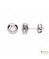 Pendientes chatón doble de 0,30 kt