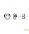 Pendientes chatón doble de 0,40kt