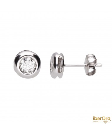 Pendientes chatón doble de 0,50 kt