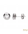 Pendientes chatón doble de 0,50 kt