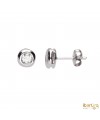 Pendientes chatón doble de 0,10 kt