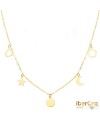 Gargantilla oro amarillo Chapas Motivos 6 mm