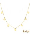 Gargantilla oro amarillo Chapas Redondas 5 mm