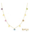 Gargantilla oro amarillo Chapas 5 mm y Piedras 5 mm