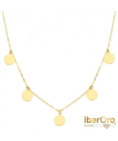 Gargantilla oro amarillo Chapas Lisas 7 mm