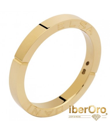 Alianza de boda, plana, brillo, grabado exterior