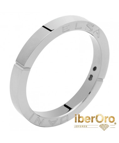 Alianza de boda, plana, brillo, grabado exterior