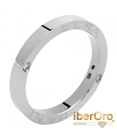 Alianza de boda, plana, brillo, grabado exterior