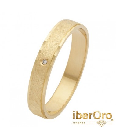 Alianza de boda, plana, matizada-brillo